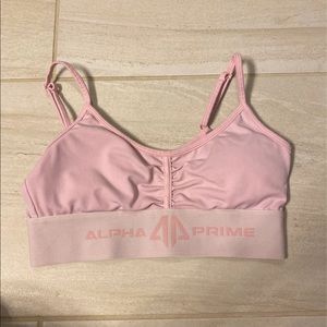 Alpha prime baby pink sports bra